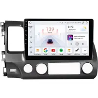 Happiq Autoradio avec Bluetooth et CarPlay pour Honda Civic (2006-2011), compatible avec Apple et Android, chaîne stéréo, système de navigation, 8 Go de RAM, 128 Go d'espace de stockage