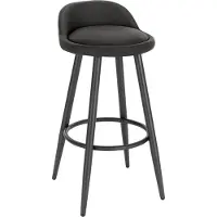 Happyment Tabouret de bar Marilo de Leren - Tabouret de bar ergonomique - 1 pièce - Anthracite - Avec petit dossier - Pour la cuisine et le bar - Hauteur de citron 69cm