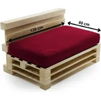Bananair Coussin Palette Déhoussable Imperméable Assise 120 x 80 cm Rouge