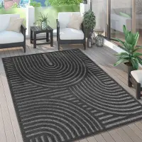 Paco Home Tapis d'extérieur résistant aux intempéries Boho & Skandi aspect 3D pour terrasse, balcon et jardin Dimensions 140 x 200 cm