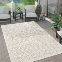 Paco Home Tapis d'extérieur résistant aux intempéries Boho & Skandi aspect 3D pour terrasse, balcon et jardin Dimensions 140 x 200 cm