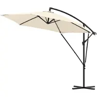 Happyment Happiq Parasol suspendu rectangulaire - 310 × 310 cm - Réglable & inclinable à 45° - Résistant aux UV & imperméable - Beige - Avec housse de protection
