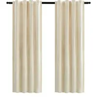 OEM Rideaux à pans de luxe en tissu doux - couleur beige chaud - 140 x 245 cm - isolation phonique et protection contre la lumière