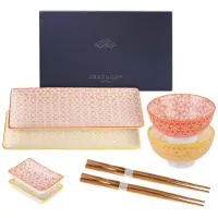 Happyment Aurora Celestia Sushi Service - 6-pièces - 2 personnes - Assiettes à manger - Service de table - Assiettes creuses - Assiettes à déjeuner - Servies - Ustensiles de cuisine