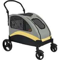 Happyment Buggy pour chiens Vortex - Inklapbaar - Pour petits chiens - Jusqu'à 55 kg - Tout terrain - Confort