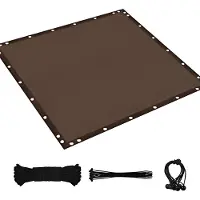 Happyment Filet d'ombrage 3x6 m Café - Voile d'ombrage respirant pour jardin, terrasse et pergola - Protection à 90% contre les UV - HDPE avec illets