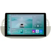 Happiq Autoradio avec Bluetooth et CarPlay pour FIAT 500 (2007-2014), compatible avec Apple et Android, chaîne stéréo, système de navigation, 1 Go de RAM, 32 Go de mémoire interne, écran 9 pouces