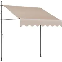 Happyment Store de balcon Zyrell – Clip-on Luifel pour balcon et terrasse – Réglable en hauteur – Résistant aux UV – Sans perçage – 3 x 1,2 m – Kaki