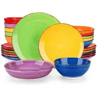 Happyment Averina Dessertborden - 24 pièces - 6 personnes - Multicolore - Services de table - Assiettes plates - Assiettes creuses - Assiettes à déjeuner - Assiettes à dessert - Servies - Ustensiles de cuisine