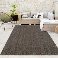 Paco Home Tapis Outdoor Indoor Loop Résistant aux intempéries Terrasse Cuisine Structure naturelle douce Anthracite Dimensions 200 x 280 cm