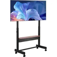 Vevor Support TV à roulettes, pour écran de 1397-2540 mm avec tablette, jusqu'à 92,99 kg, pour salon, chambre à coucher, bureau (max. VESA 800 x 600 mm)