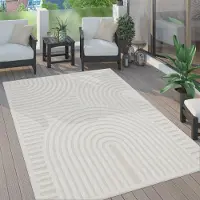 Paco Home Tapis d'extérieur résistant aux intempéries Boho & Skandi aspect 3D pour terrasse, balcon et jardin Dimensions 60 x 100 cm