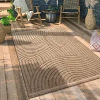Paco Home Tapis d'extérieur résistant aux intempéries & durable Moderne aspect jute-sisal Terrasse & balcon Dimension 200x280 cm