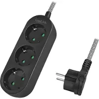 Logilink Rallonge électrique LPS261 1,5 m 3 prise(s) CA Intérieur Noir, Blanc