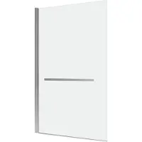 Aurlane Pare baignoire Pivotant avec Porte-Serviette 85x150cm - Profilé Chrome - Verre 6mm - TSHAPE CHROMED