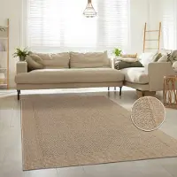Paco Home Tapis d'intérieur et d'extérieur, terrasse et balcon, résistant aux intempéries, uni avec structure, dimensions 200 x 290 cm
