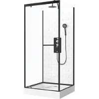 Aurlane Cabine de douche carrée 90x90x230cm à motif carreaux de métro - UNDERGROUND SQUARE 90