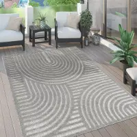 Paco Home Tapis d'extérieur résistant aux intempéries Boho & Skandi aspect 3D pour terrasse, balcon et jardin Dimensions 60 x 100 cm
