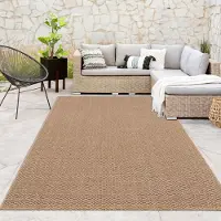 Paco Home Tapis Outdoor Indoor Loop résistant aux intempéries Terrasse Cuisine Structure naturelle douce Beige Dimensions 120 x 160 cm