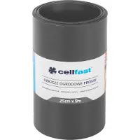 Cellfast Bordure de gazon Lisse Clôture de jardin Bordure de tonte Jardin Palissade Barrière anti-racines Plastique Graphite 25cm x 9m