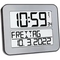 TFA-Dostmann Timeline Max Radio Controlled Clock Argenté