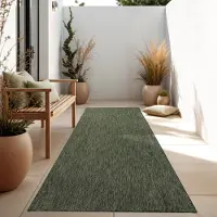 Paco Home In & Outdoor Tapis tissé plat uni moderne résistant aux intempéries pour terrasse cuisine Dimension 80x250 cm