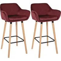 CLP lot de 2 tabourets de bar Grant velours