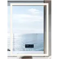 Happyment Miroir de salle de bain LED Vortex - Avec Bluetooth et éclairage - Carré - Pour le bain, le maquillage et le montage mural - Variable - 70x90?cm