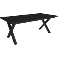 Happyment Tables de salle à manger Nero – Table de salle à manger rectangulaire pour 4 à 8 personnes – Bois massif et pieds en X en métal – Style moderne – Noir – 200 x 90 x 75 cm