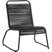 Happyment Chaise de jardin avec repose-pieds - Chaise lounge - Meuble de jardin - Relax - Noir