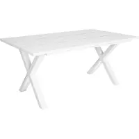 Happyment Table à manger Ziva - Rectangulaire - 4 à 6 personnes - Premium Look - Bois massif - X-cadres Blanc - 170x90x75cm