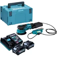 Makita BO 001 CGD201 Ponceuse excentrique sans fil 40 V max. 125 mm 5,0 mm Course Brushless + 2x batterie 2,5 Ah + chargeur + Makpac