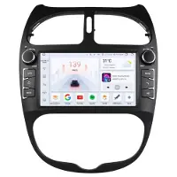 Happiq Autoradio avec Bluetooth, CarPlay, compatible avec Apple et Android, chaîne stéréo, navigation, système de navigation pour Peugeot 206 / 206CC / 206SW (2000-2008)