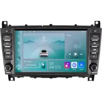 Happiq Autoradio avec Bluetooth et CarPlay pour Mercedes-Benz Classe C W203/W209 – compatible avec Apple et Android – système stéréo avec système de navigation – 1 Go de RAM, 32 Go d'espace de stockage