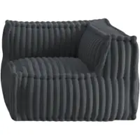 Bananair Module d'angle droit pour canapé modulable fourrure côtelée 90x90 cm gris foncé