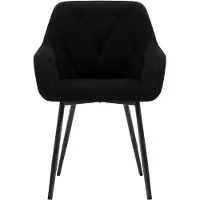 Happyment lot de 2 chaises de salle à manger - Chaises de cuisine rembourrées avec dossier et accoudoirs - Pieds en acier - Pour le salon, le bureau ou la coiffeuse - Velours