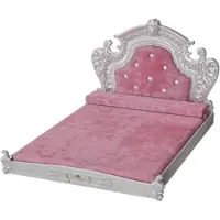 Happyment Canapé pour chien Diva-Opulence - 100 cm - Canapé pour chien avec pieds - Siège pour chien - Coussin amovible - Doux et confortable