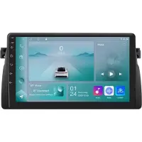 Happiq Autoradio avec Bluetooth et CarPlay pour BMW E46 M3 318/320/325/330/335 – compatible avec Apple et Android – système stéréo avec système de navigation – 1 Go de RAM, 32 Go de mémoire