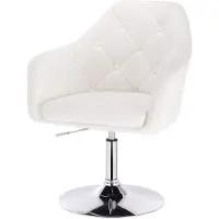 Happyment Tabouret de bar Larrie Elroy Industrial - Blanc - Réglable en hauteur - Avec dossier - Similicuir - Chaise de bar - Chaise de cuisine - Design moderne - 1 pièce