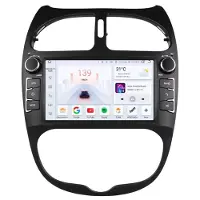 Happiq Autoradio avec Bluetooth, CarPlay, compatible avec Apple et Android, chaîne stéréo, navigation, système de navigation pour Peugeot 206 / 206CC / 206SW (2000-2008)