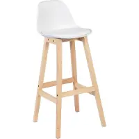 Happyment Barkruk Tido Industrial - Blanc - Lot de 2 tabourets de bar - Chaise de bar avec dossier - Chaise de cuisine - Similicuir