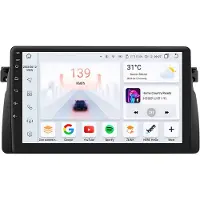 Happiq Autoradio avec Bluetooth et CarPlay pour BMW E46 M3 318/320/325/330/335 – compatible avec Apple et Android – système stéréo avec système de navigation – 3 Go de RAM, 32 Go de mémoire