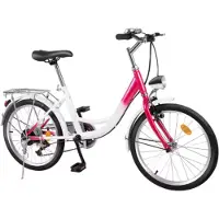 Happyment Vélo enfant Happiq Fioren - Rosaline - 20 pouces - 6 vitesses - Rose - Pour les filles - Vélo enfant réglable en hauteur