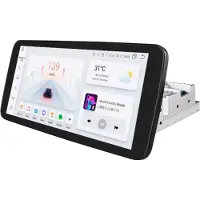 Happiq Autoradio avec Bluetooth et CarPlay – Utilisation universelle dans les voitures – Compatible avec Apple et Android – Système stéréo – Système de navigation – 4 Go de RAM, 32 Go d'espace de stockage