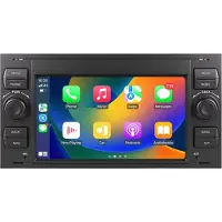 Happiq Autoradio avec Bluetooth, CarPlay, compatible avec Apple et Android, chaîne stéréo, navigation, système de navigation pour Ford Focus, Mondeo, Fiesta, Transit, Kuga, C-Max et S-Max Galaxy