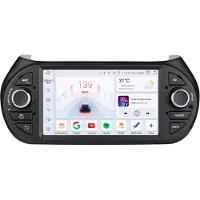 Happiq Autoradio avec Bluetooth et CarPlay – pour Fiat Fiorino, Citroën Nemo et Peugeot Bipper – compatible avec Apple et Android – système stéréo avec système de navigation – mémoire 8 Go/128 Go