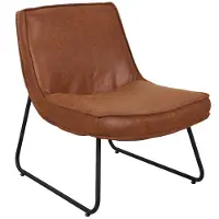 Happyment Chaise Relax Zilino - Cognac - Avec Accoudoirs - Fauteuil de Salon - Design Moderne - Grand Confort d'Assise