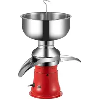 Happyment Séparateur de lait - Centrifugeuse électrique - Séparateur de crème et de lait - Butter Maker - 50L/h - Acier inoxydable - Rouge & Argent