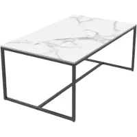 Happyment Opulence Table à Manger - Aspect Marbre - Extensible - 150 à 180?cm - Blanc