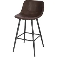 OEM Tabouret en cuir marron, style industriel moderne